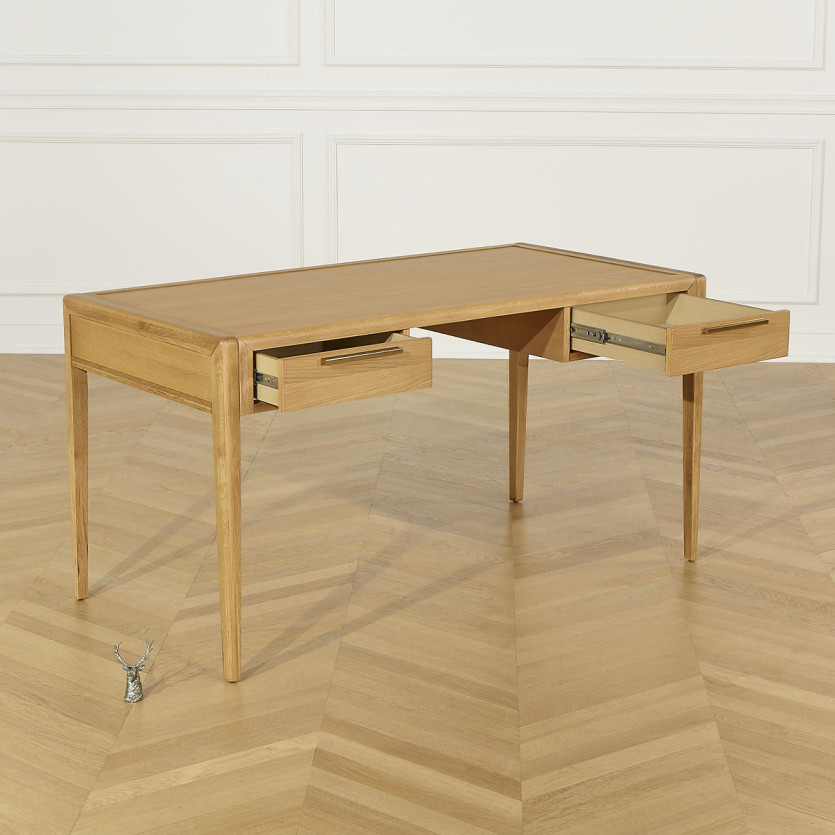 TENNESSE - Bureau en chêne 2 tiroirs