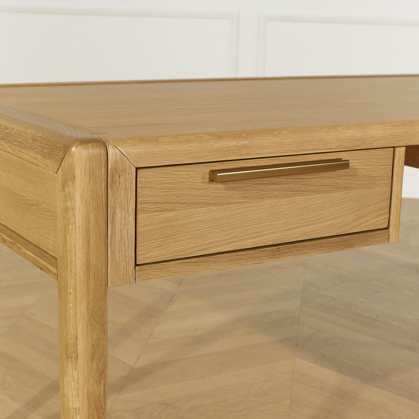 Bureau TENNESSEE - Style contemporain en chêne clair, 2 tiroirs