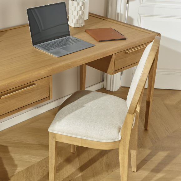 Scrivania TENNESSE - Stile contemporaneo in rovere chiaro, 2 cassetti