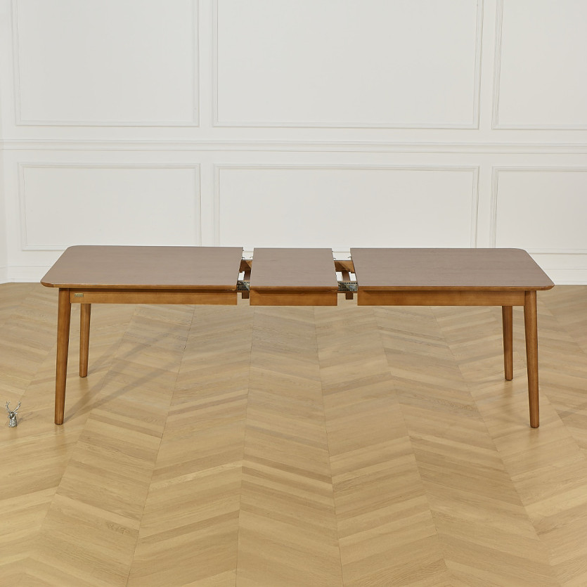 Extendable dining table BEN - Scandinavian style, solid wood legs, seats 8/10 people