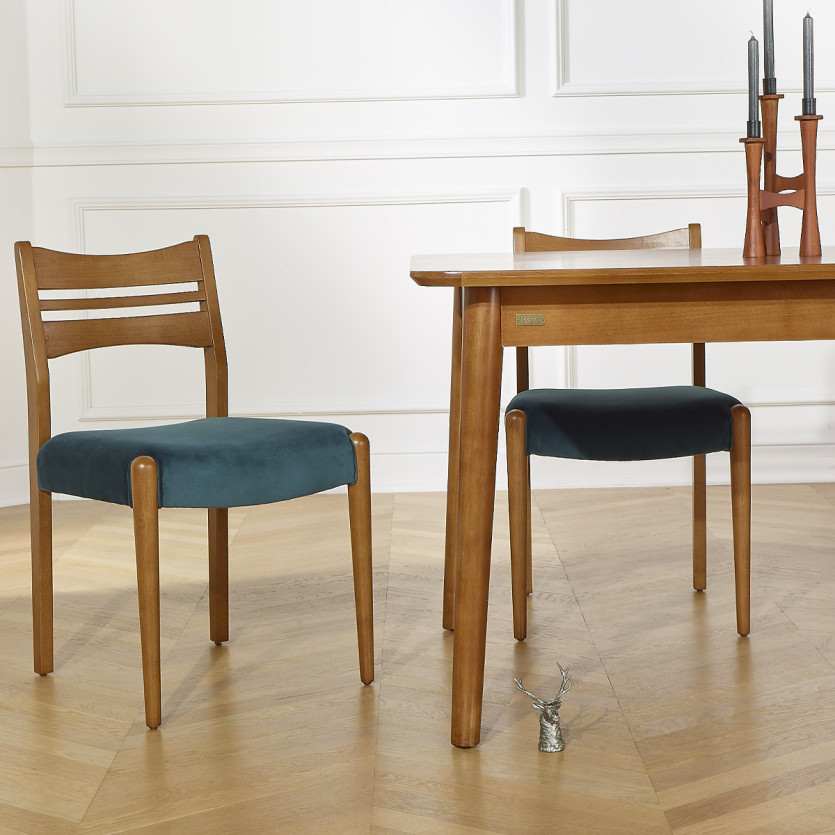 Tavolo da pranzo allungabile BEN - Stile scandinavo, gambe in legno massello, 8/10 persone