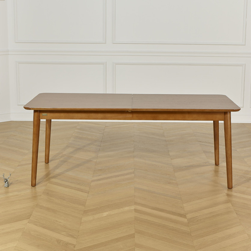 Extendable dining table BEN - Scandinavian style, solid wood legs, seats 8/10 people