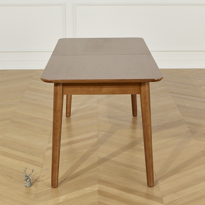 Mesa de comedor rectangular SOLO - Estilo escandinavo, patas de madera maciza, 4/6 personas
