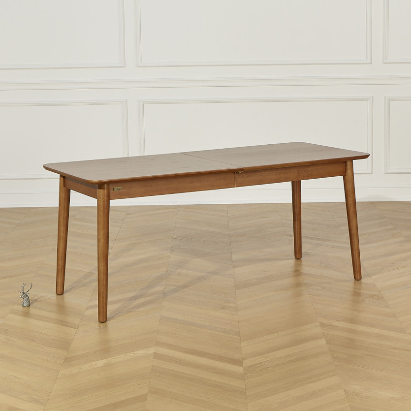 Mesa de comedor rectangular SOLO - Estilo escandinavo, patas de madera maciza, 4/6 personas