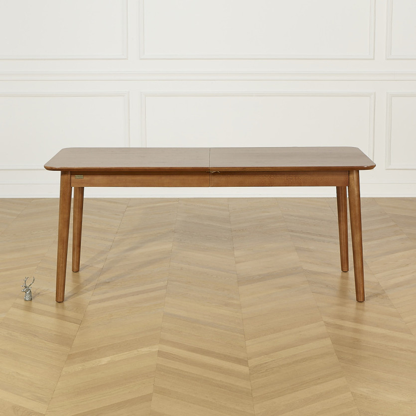 Table à manger rectangulaire SOLO - Style scandinave, pieds en bois massif, 4/6 personnes
