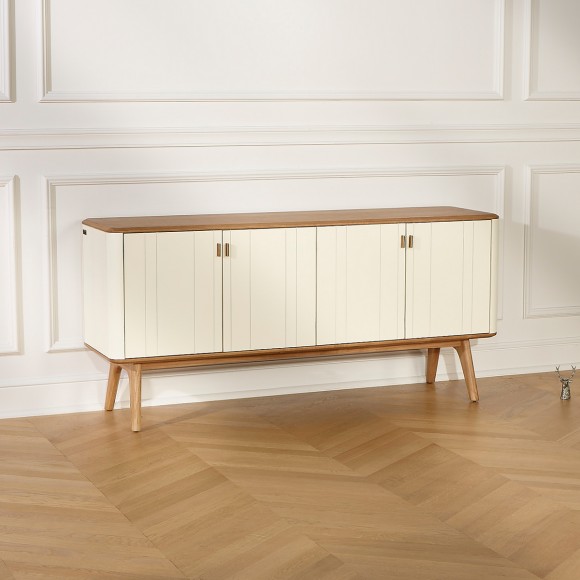 KYOTO - Zeitgenössischer Buffetstil, Eichenplatte, 4 Türen, FSC®-zertifiziertes Holz