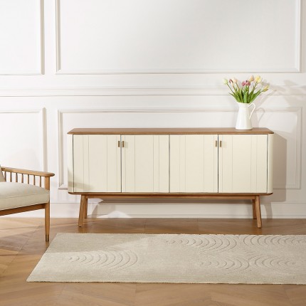 KYOTO - Buffet stile contemporaneo, piano in rovere, 4 porte, legno certificato FSC®