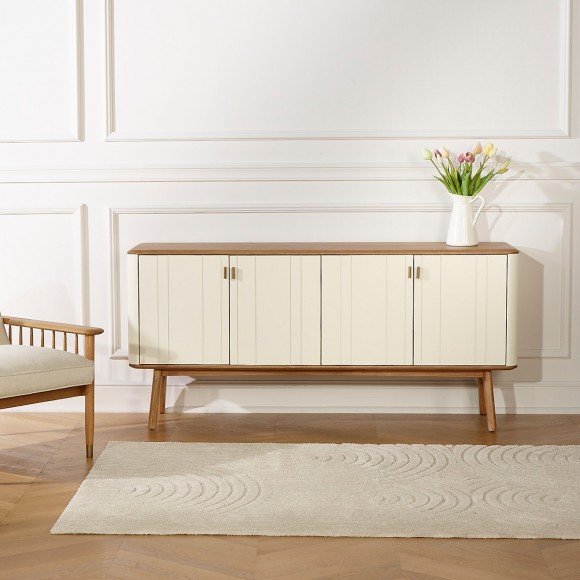 KYOTO - Buffet stile contemporaneo, piano in rovere, 4 porte, legno certificato FSC®