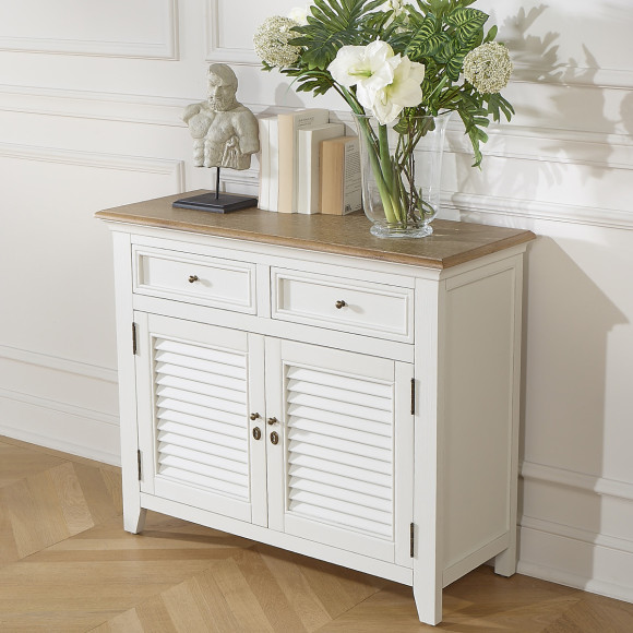 Buffet EDEN - Shabby chic stijl, eiken blad, 2 lades, 2 deuren