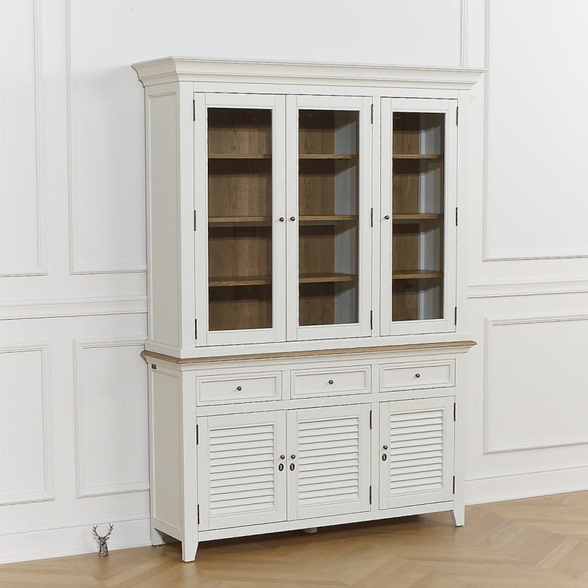 Aparador EDEN - Estilo shabby chic, encimera de roble, 3 cajones, 6 puertas