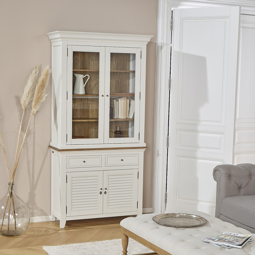 Buffet EDEN - Stile shabby chic, piano in rovere, 2 cassetti, 4 ante