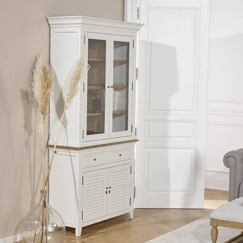 Aparador EDEN - Estilo shabby chic, encimera de roble, 2 cajones, 4 puertas