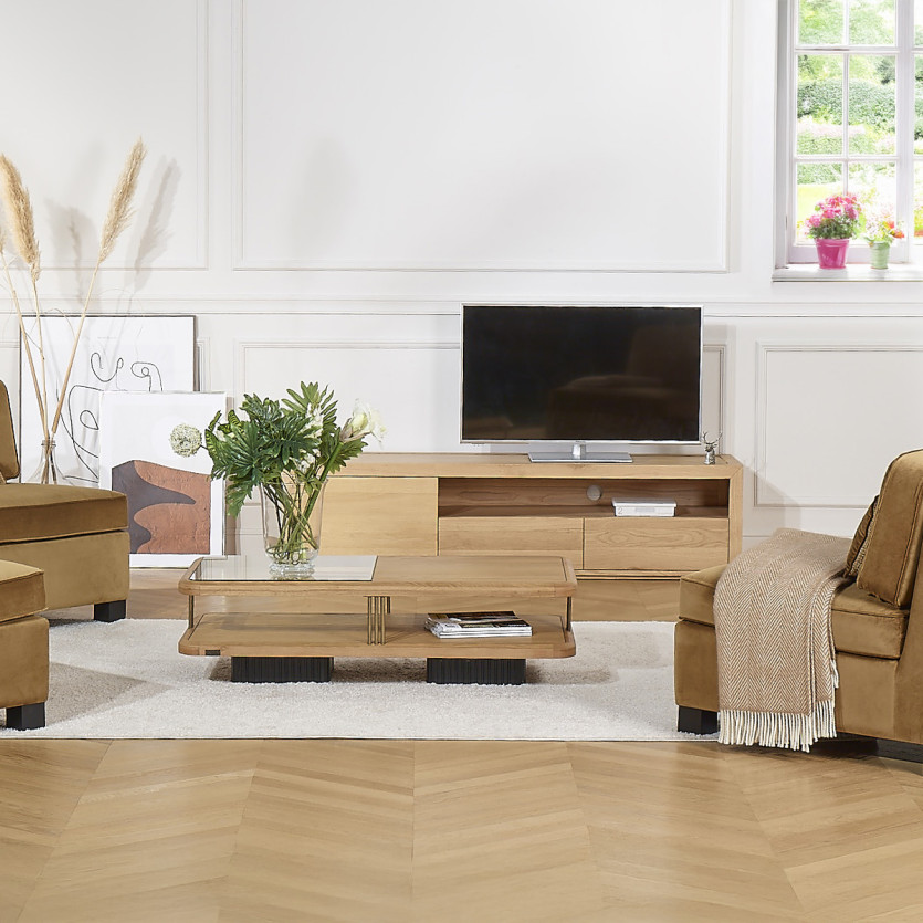 CAMILLE - Oak TV stand 1800