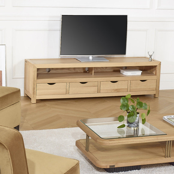 Mobile TV DANIA – Stile contemporaneo, gambe in legno massiccio, 4 cassetti, 1 vano