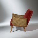 Fauteuil vintage canné brique, CUBA