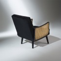 Fauteuil vintage canné noir, CUBA