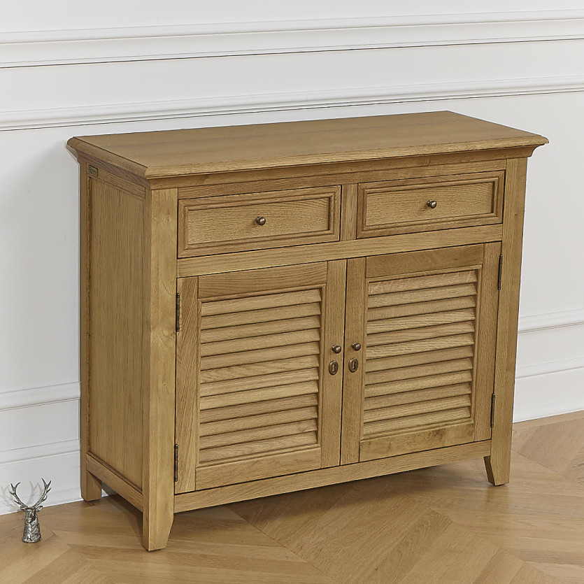 Buffet CHARLES - Estilo shabby chic en roble, 2 cajones, 2 puertas