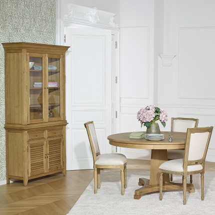 CHARLES Sideboard - Shabby chic style in oak, 2 drawers, 4 doors