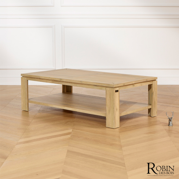 ENZO - Mesa de centro de estilo moderno en madera, estante bajo