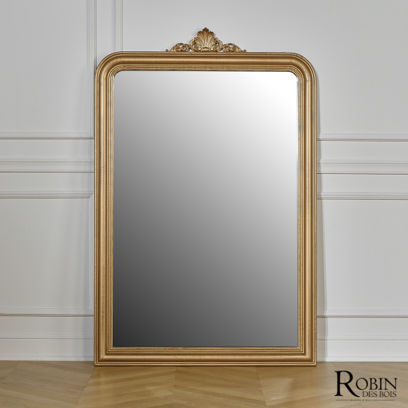 AMANDINE Mirror - Shabby chic style in wood, golden patina