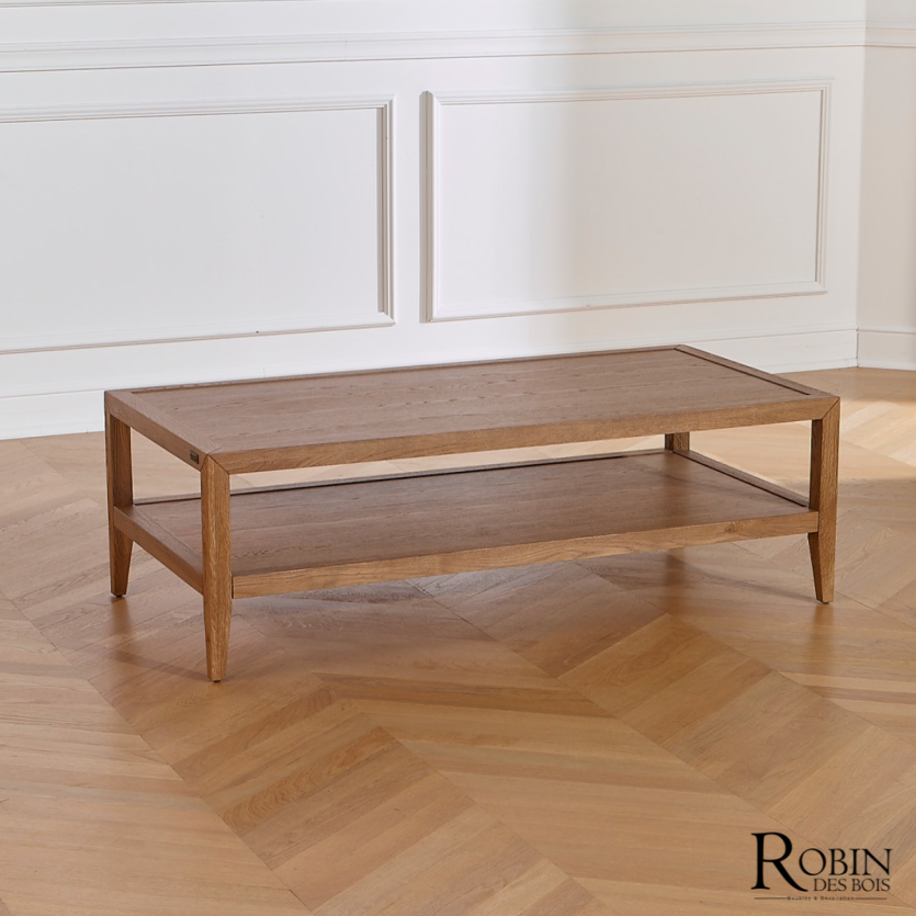 MONTANA - Mesa de centro estilo contemporáneo, tablero de roble