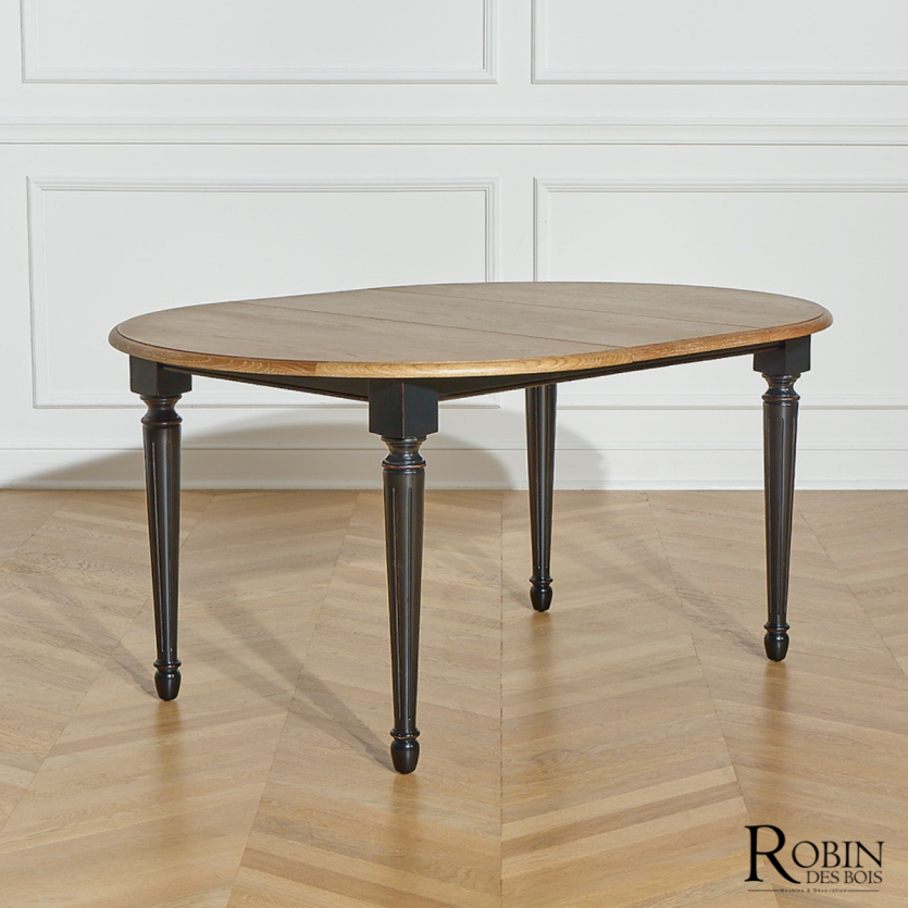 ARLINGTON - Black dining table, 1 extension