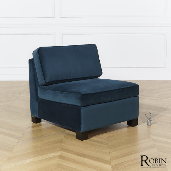 copy of LEONNARD - Fauteuil ou banquette style contemporain en velours et bois certifié FSC®