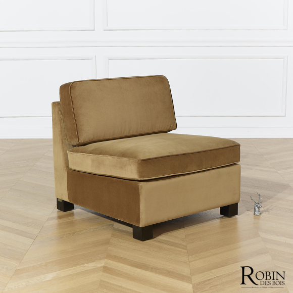 copy of LEONNARD modular armchair - Contemporary style in velvet and FSC® certified wood