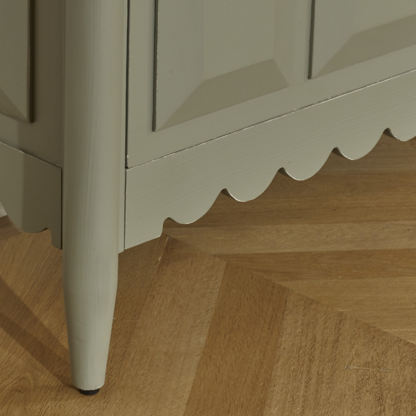 LUDO – Aparador de comedor estilo colonial de madera, 4 puertas, madera certificada FSC®