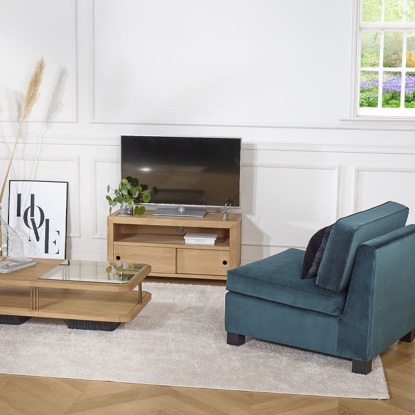 Chauffeuse modulable LEONNARD - Style contemporain en velours et bois certifié FSC®