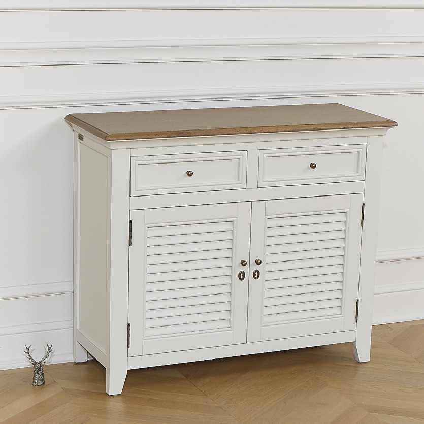 Buffet EDEN - Stile shabby chic, piano in rovere, 2 cassetti, 2 ante