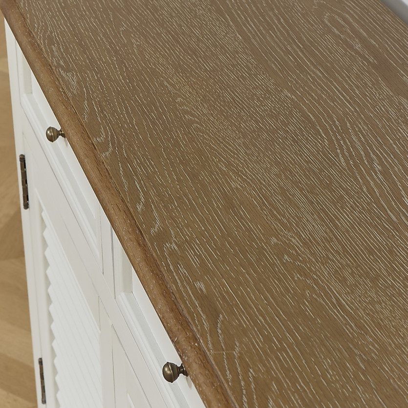 Buffet EDEN - Stile shabby chic, piano in rovere, 2 cassetti, 2 ante