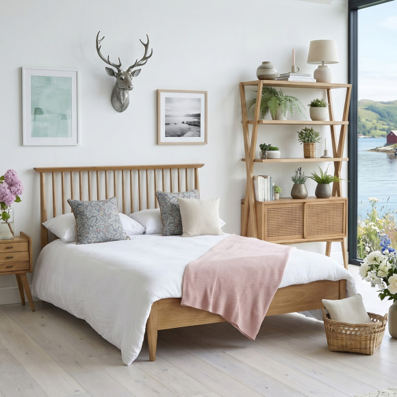 EDWARD tweepersoonsbed - Vintage stijl met spijlen 150 x 200, Engelse maat