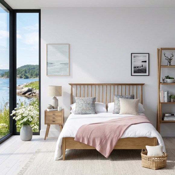 EDWARD tweepersoonsbed - Vintage stijl met spijlen 150 x 200, Engelse maat