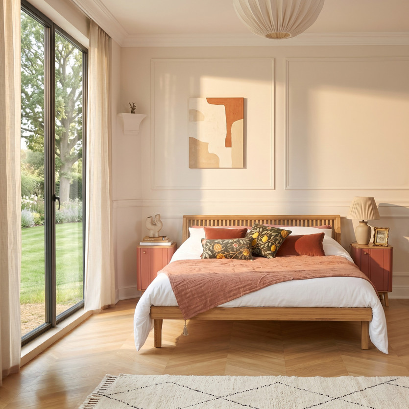 GABRIEL - Lit deux places, style moderne en bois massif 160 x 200
