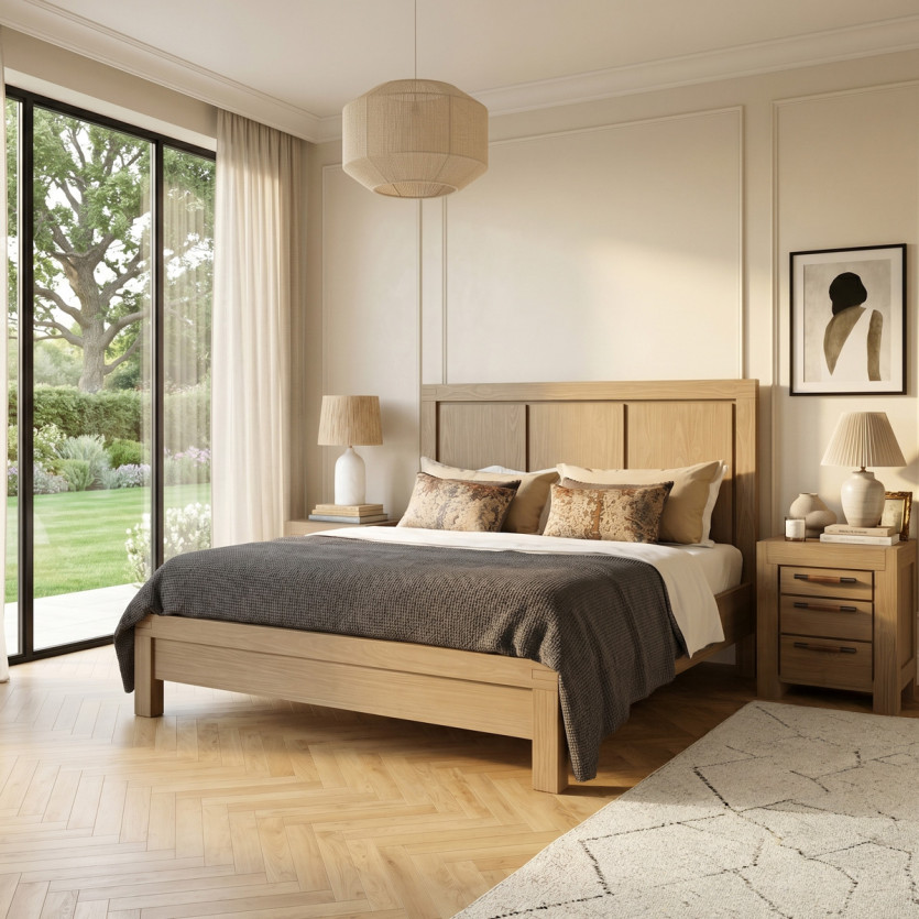 Design-Bett MEGÈVE – Moderner Stil aus Massivholz, 160 x 200, FSC®-zertifiziertes Holz.