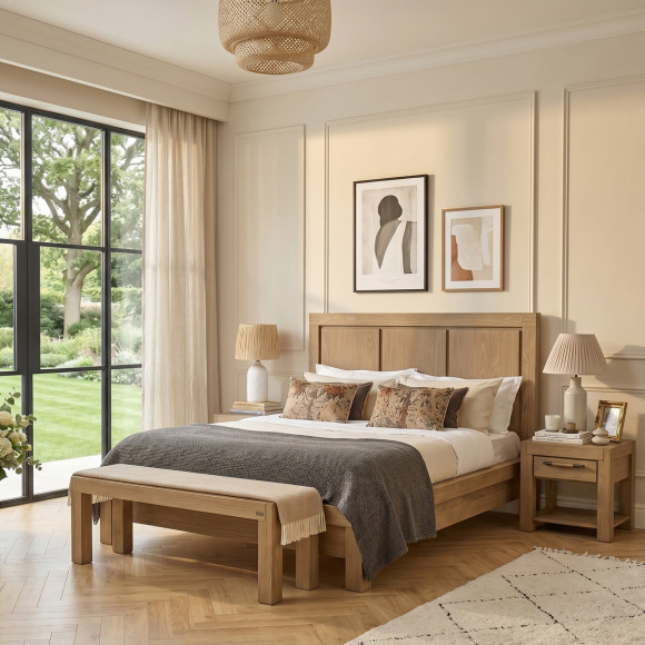 Cama de design MEGÈVE – Estilo moderno em madeira maciça, 160 x 200, madeira certificada FSC®