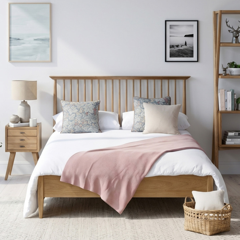 Cama de casal EDWARD - Estilo vintage com barras 140 x 200