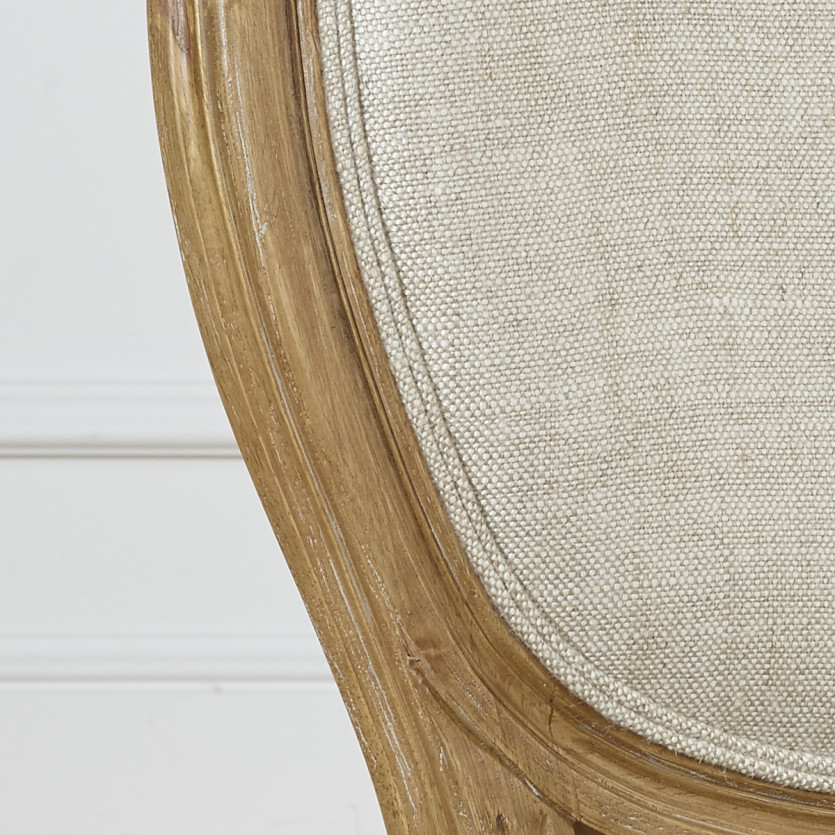 Set di 2 sedie MEDAILLON - Stile shabby chic in legno massello e lino premium