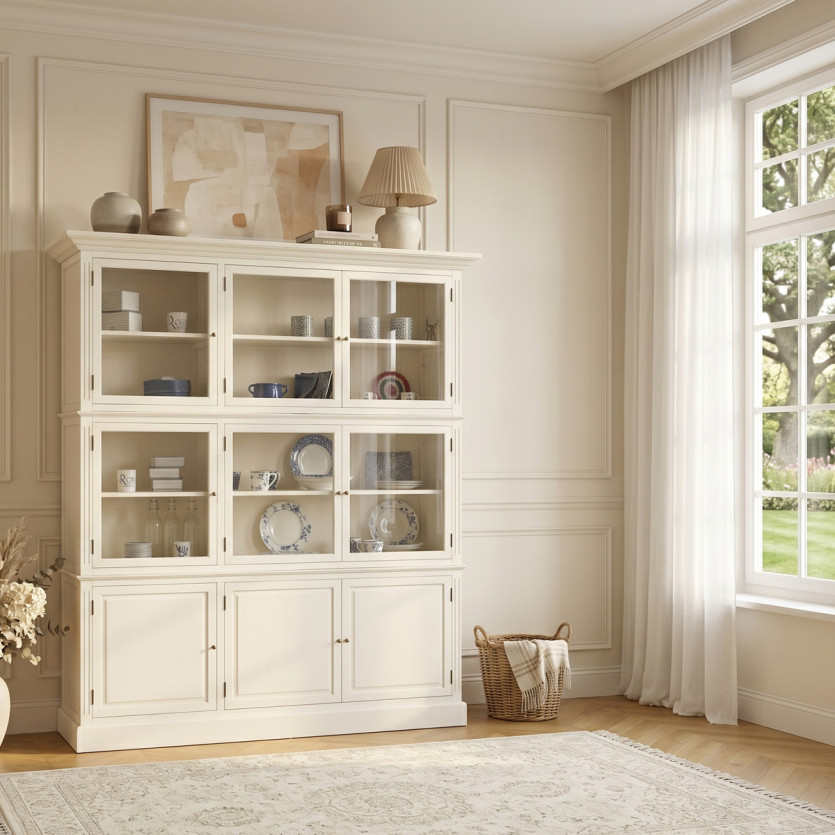 TOULOUSE - Modularer Vitrinenschrank aus Holz, 9 Türen