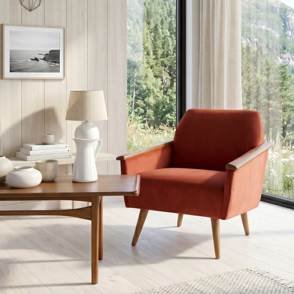 Poltrona SANDER - Estilo escandinavo em madeira maciça, madeira certificada FSC®, 1 pessoa
