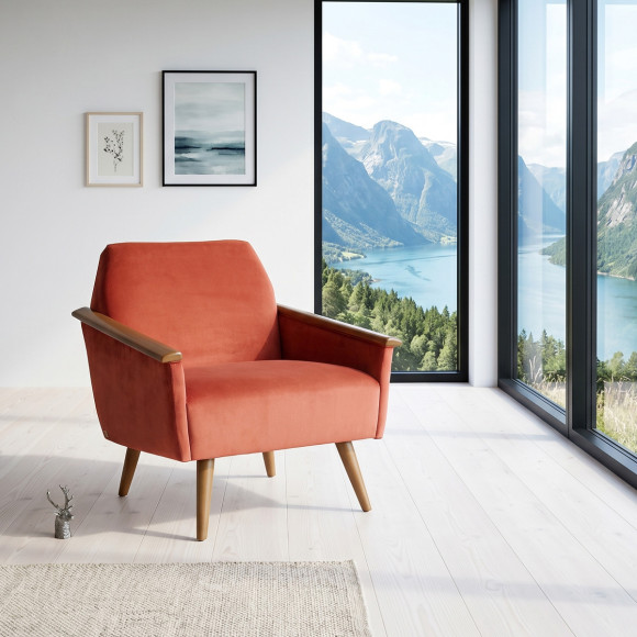 Poltrona SANDER - Estilo escandinavo em madeira maciça, madeira certificada FSC®, 1 pessoa