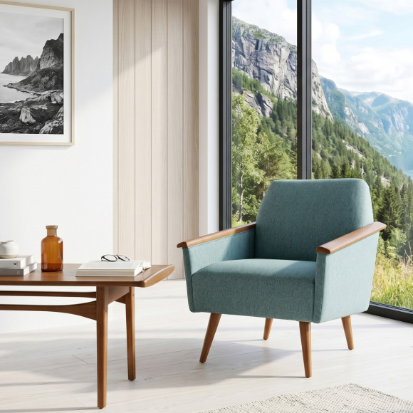 Poltrona SANDER - Estilo nórdico em madeira maciça, madeira certificada FSC®, 1 lugar