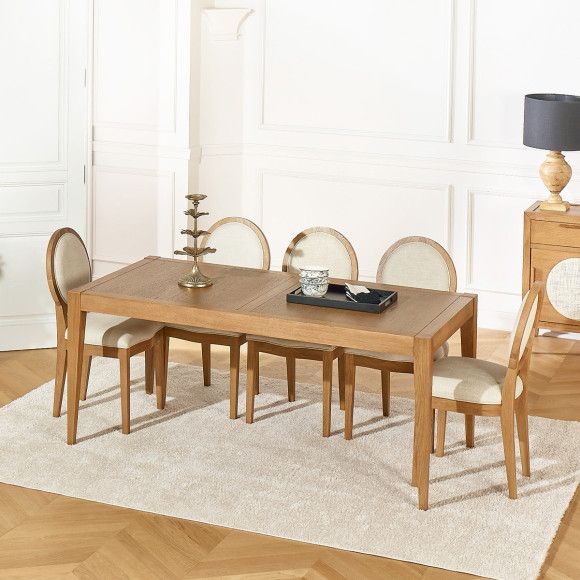 MONTANA M fixed dining table - Modern style in oak, 8 seats, 180 x 90 cm