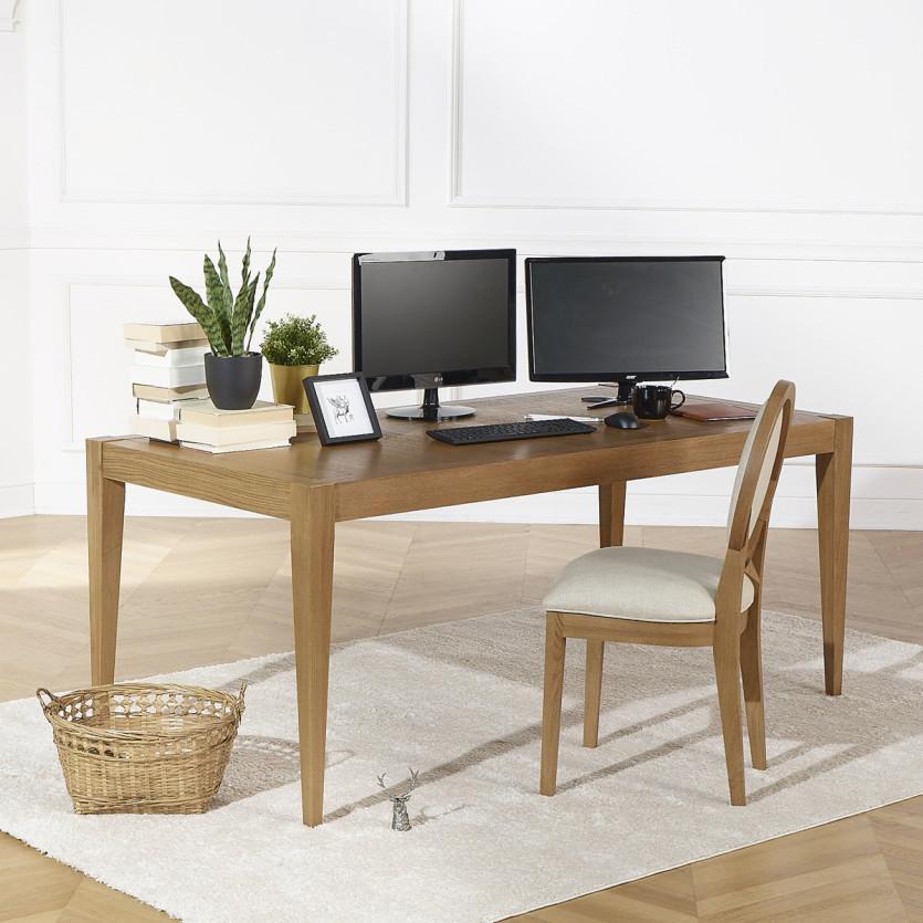 Table à manger fixe MONTANA M180 - Style moderne en chêne, 8 convives, 180 x 90 cm