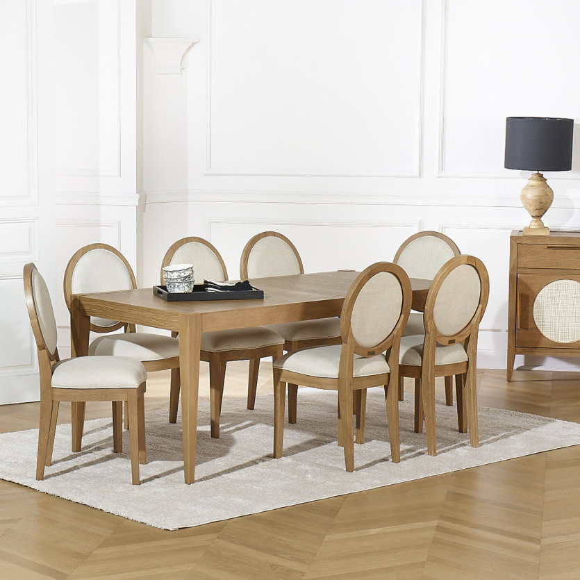 Table à manger fixe MONTANA M180 - Style moderne en chêne, 8 convives, 180 x 90 cm