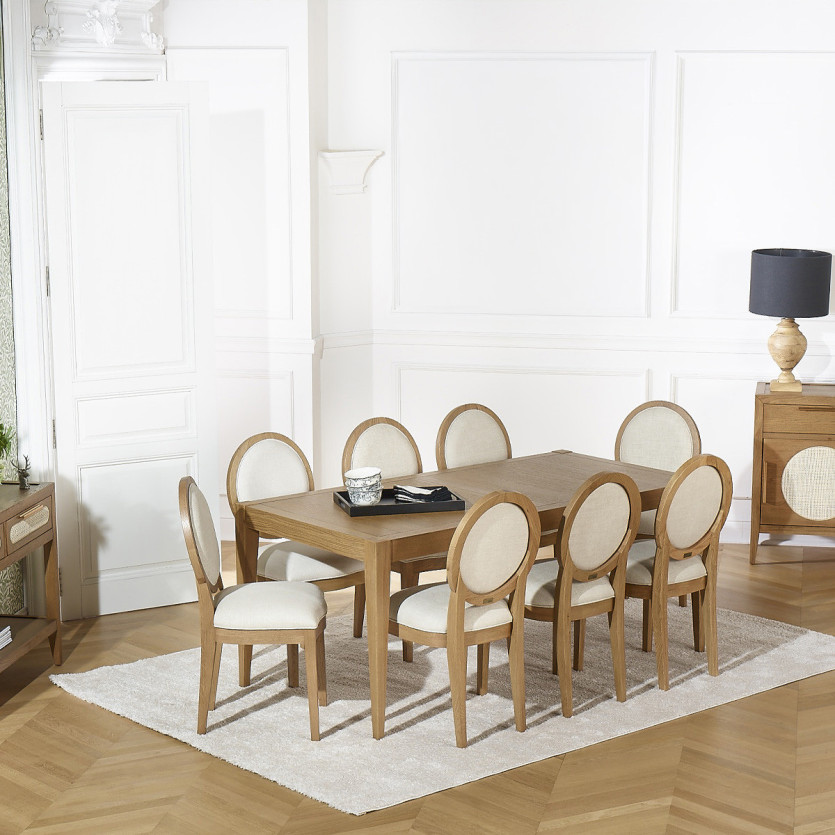 Table à manger fixe MONTANA M180 - Style moderne en chêne, 8 convives, 180 x 90 cm