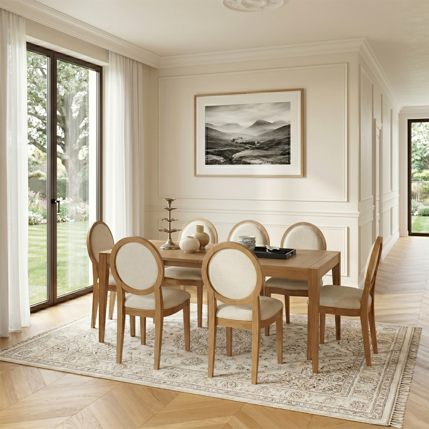 Table à manger fixe MONTANA M180 - Style moderne en chêne, 8 convives, 180 x 90 cm