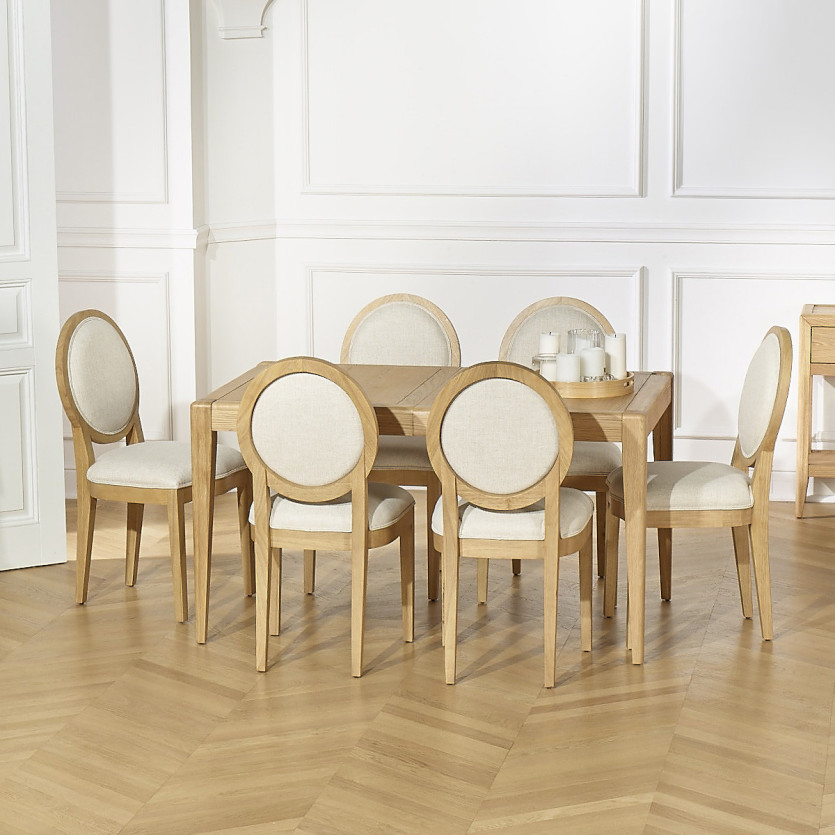 Table à manger extensible TENNESSEE 2R220 - Style moderne en chêne, 10 convives, 140-220 x 90 cm
