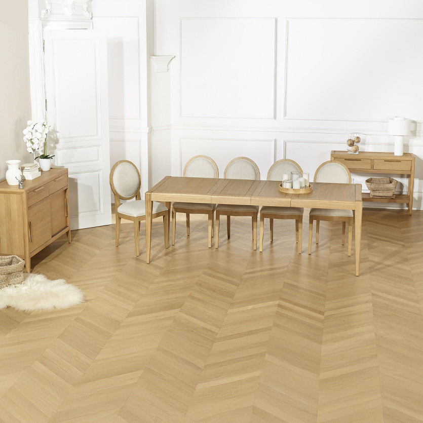 Table à manger extensible TENNESSEE 2R220 - Style moderne en chêne, 10 convives, 140-220 x 90 cm